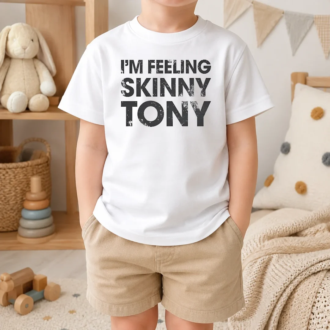 Awesome Pretty I'M Feeling Skinny Tony Distressed Pop Culture Reference Kids T Shirt Awesome Pretty I'M Feeling Skinny Tony Distressed Pop Culture Reference Kids T-Shirt