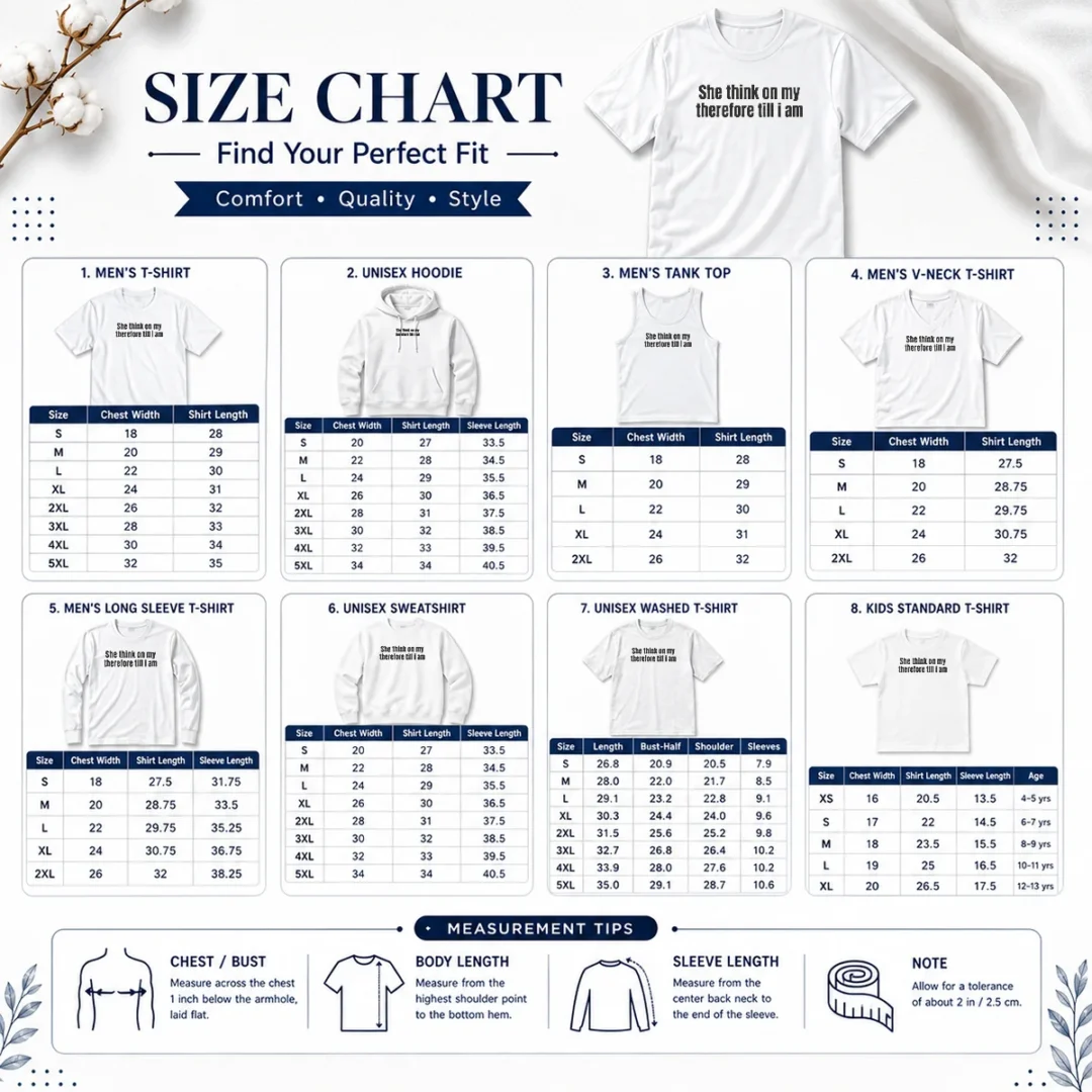 awesome-pretty-she-think-on-my-therefore-till-i-am-philosophical-meme-size-chart Size chart for Awesome Pretty She Think On My Therefore Till I Am Philosophical Meme with measurements in inches and cm to help choose the right fit