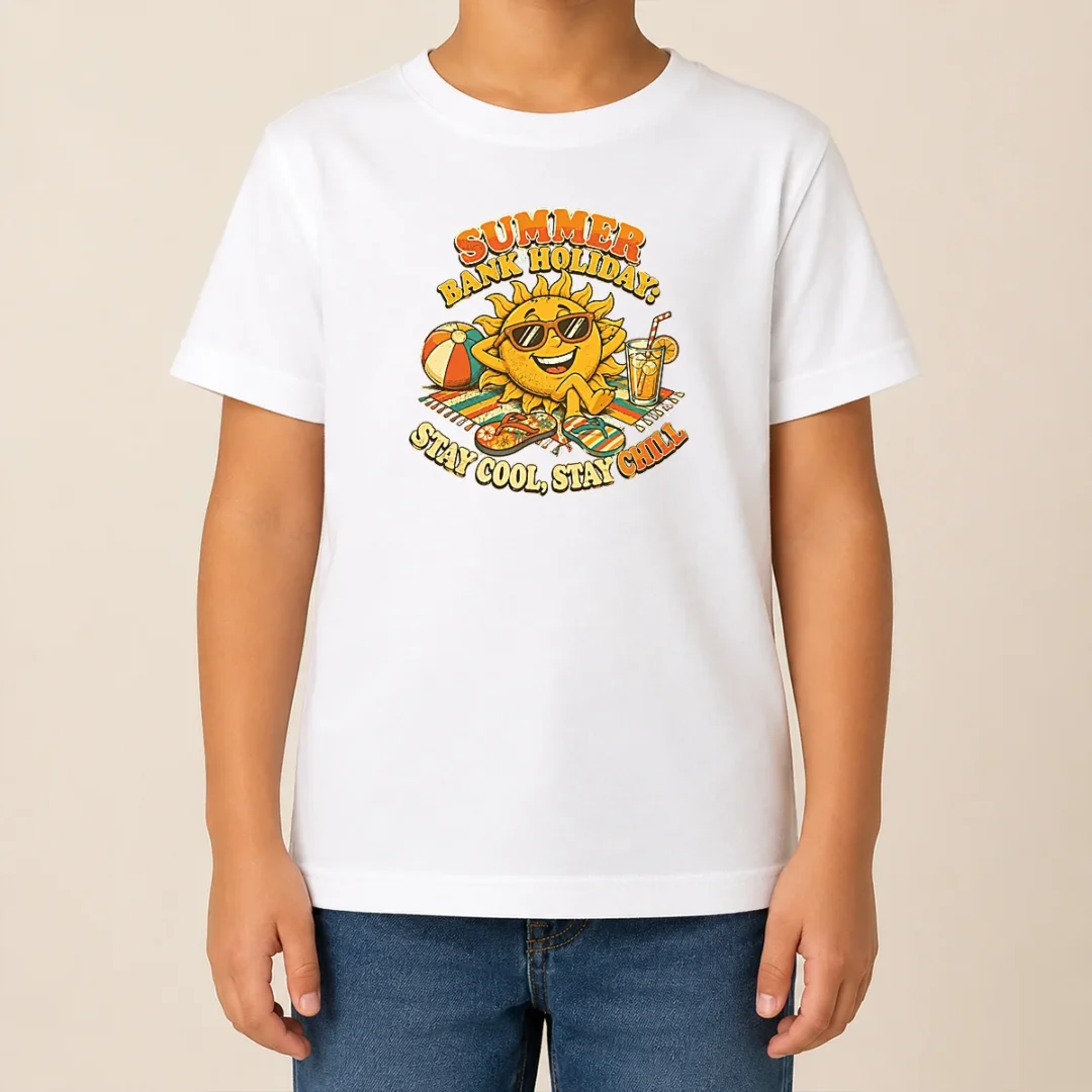 Awesome Pretty Summer Bank Holiday Vintage Chill Sun Kids T Shirt Awesome Pretty Summer Bank Holiday Vintage Chill Sun Kids T-Shirt