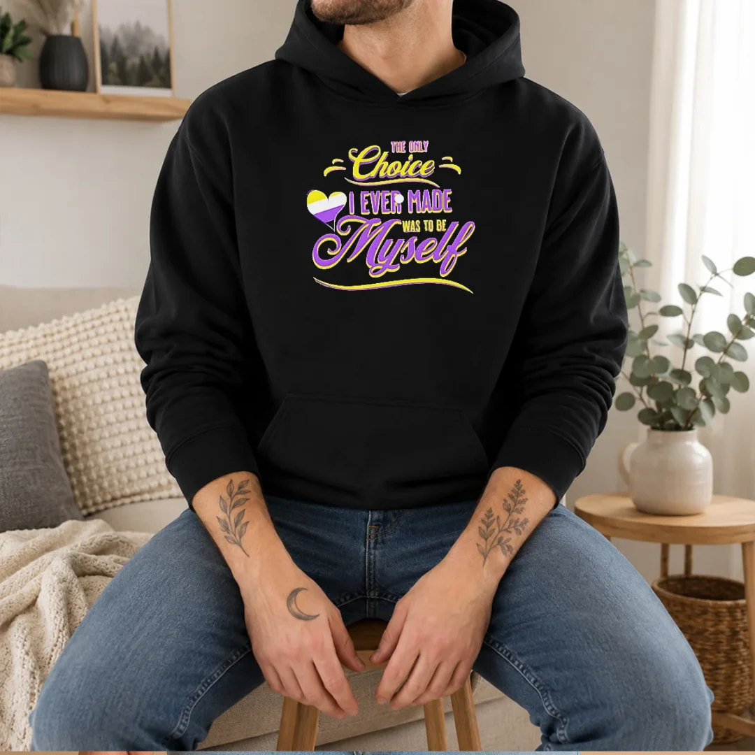 awesome-the-only-choice-i-ever-made-was-to-be-myself-non-binary-pride-hoodie Awesome The Only Choice I Ever Made Was To Be Myself Non Binary Pride Hoodie