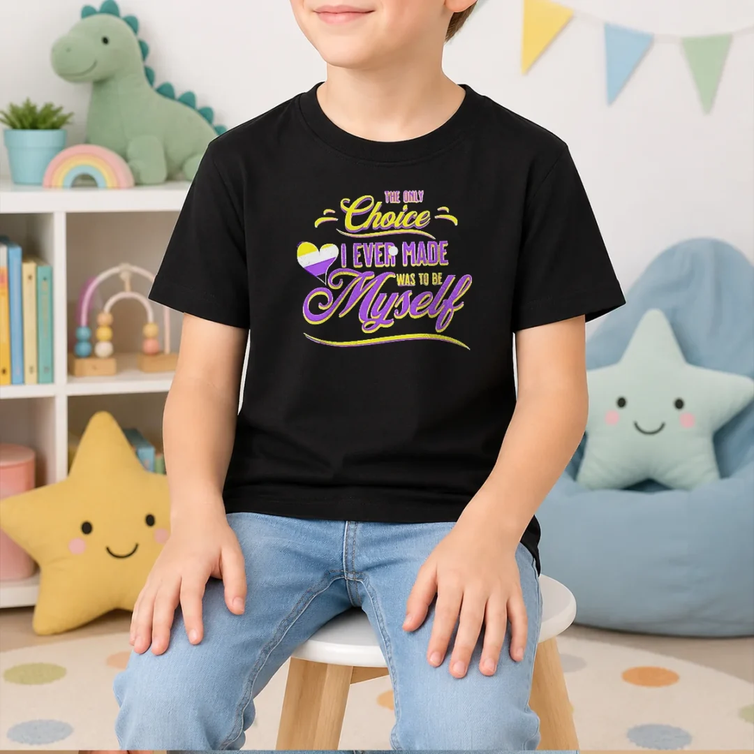 awesome-the-only-choice-i-ever-made-was-to-be-myself-non-binary-pride-kids-t-shirt Awesome The Only Choice I Ever Made Was To Be Myself Non Binary Pride Kids T-Shirt
