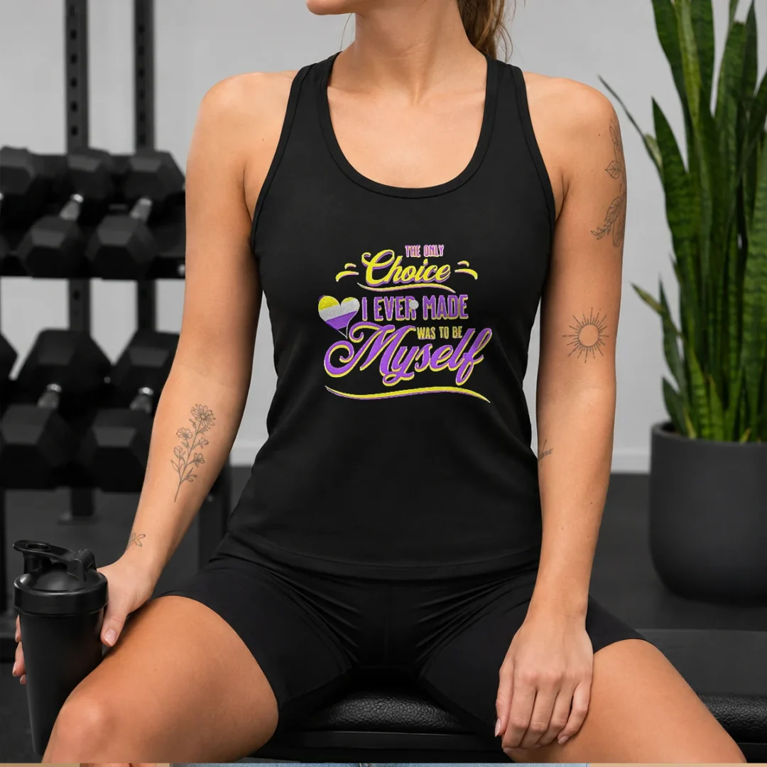 awesome-the-only-choice-i-ever-made-was-to-be-myself-non-binary-pride-tank-top Awesome The Only Choice I Ever Made Was To Be Myself Non Binary Pride Tank Top