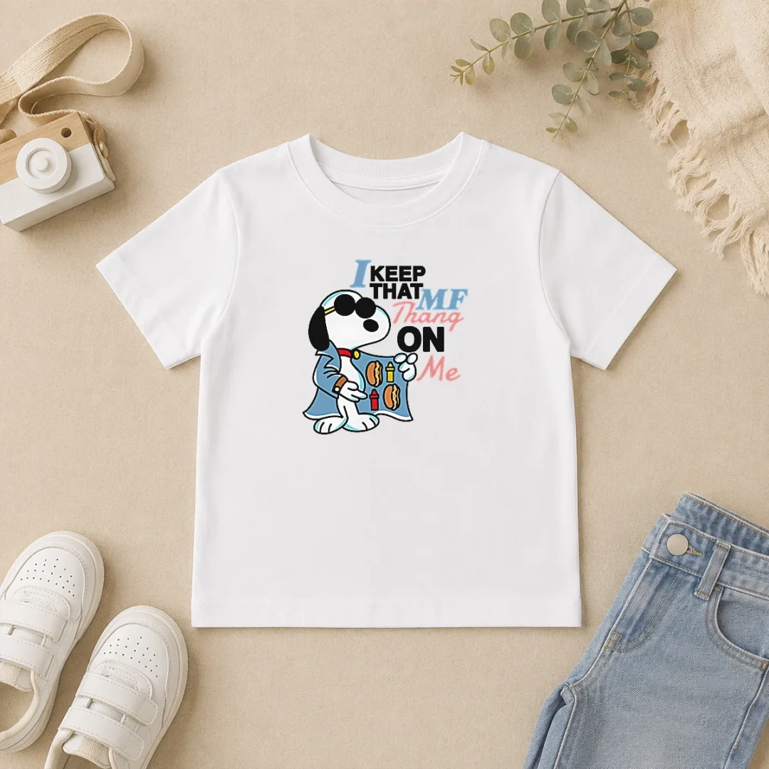 Awesome Top Snoopy Peanuts I Keep That MF Thang On Me Hot Dog Mustard Ketchup Kids T Shirt Awesome Top Snoopy Peanuts I Keep That MF Thang On Me Hot Dog Mustard Ketchup Kids T-Shirt