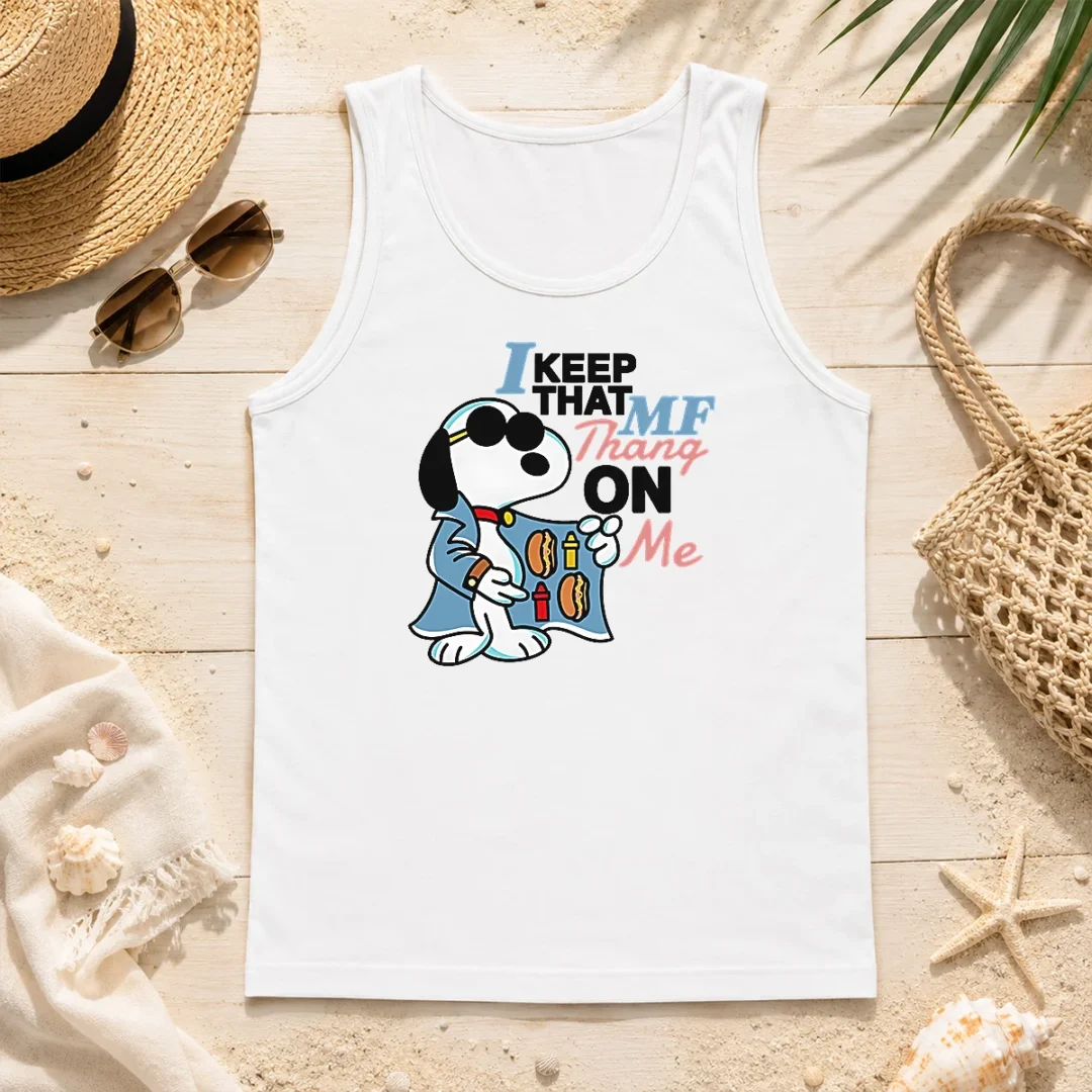 Awesome Top Snoopy Peanuts I Keep That MF Thang On Me Hot Dog Mustard Ketchup Tank Top Awesome Top Snoopy Peanuts I Keep That MF Thang On Me Hot Dog Mustard Ketchup Tank Top