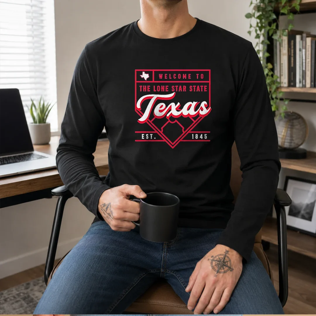 awesome-welcome-to-the-lone-star-state-texas-est-1845-long-sleeve-shirt Awesome Welcome To The Lone Star State Texas Est 1845 Long Sleeve Shirt