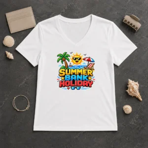 Pretty Nice Pixel Art Summer Bank Holiday Beach Retro Game V-Neck Shirt