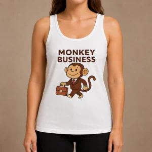Happy Hot Monkey Business Professional Monkey With Briefcase Tank Top