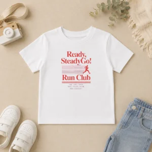 Hot Pretty Ready Steadygo Run Club Running Kids T-Shirt
