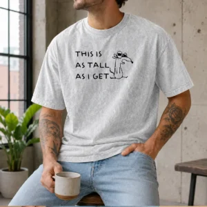 Official This Is As Tall As I Get Cartoon Dog Humor Washed T-Shirt