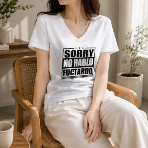 Funny Sorry No Hablo Fuctardo Sarcastic Language Barrier V-Neck Shirt