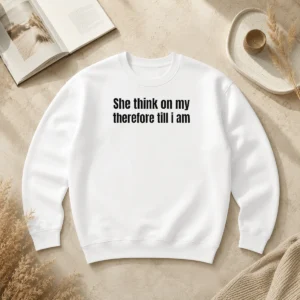 Hot Nice She Think On My Therefore Till I Am Witty Wordplay Sweater