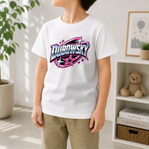 Pretty Dubowsky Chrome Metallic Star Burst Pop Art Logo Kids T-Shirt