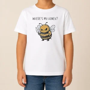 Nice Pretty Where'S My Honey Angry Bee With A Knife Kids T-Shirt