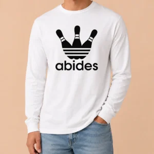 Nice Premium The Dude Abides Bowling Logo The Big Lebowski Long Sleeve Shirt