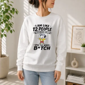 Official Top Snoopy I Am Like 12 People Packed In One Body Spin The Wheel Sweater