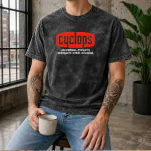Official Universal Cyclops Specialty Steel Division Logo Washed T-Shirt
