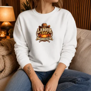 Pretty Labour Day Built By Hard Work Desert Sunset Cowboy Sweater