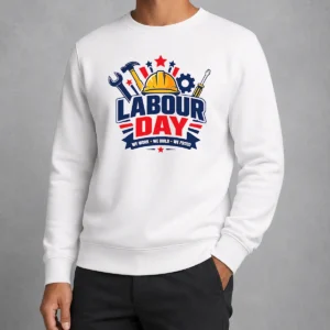 Funny Original Labour Day We Work Build Proud Multi Tool Badge Sweater