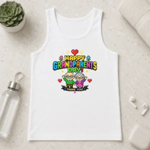 Hot Happy Grandparents Day Pixel Art Retro Thank You Tank Top
