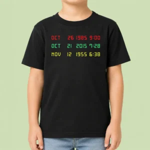 Official Time Machine Three Dates Geek Kids T-Shirt