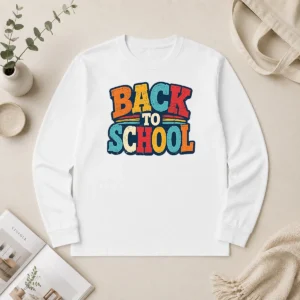 Premium Pretty Colorful Back To School Apple Book Pencil Long Sleeve Shirt