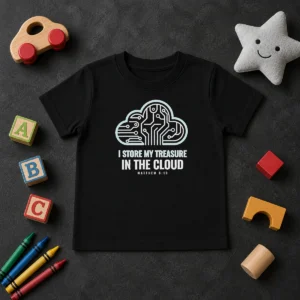 Awesome I Store My Treasure In The Cloud Matthew 6 19 Kids T-Shirt