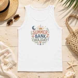Hot Boho Celestial Summer Bank Holiday Moon Sun Floral Tank Top