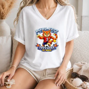 Top Spain Soccer Cat Meme Purr Fect Defender YK V-Neck Shirt