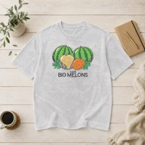 Awesome Original Watermelon Cantaloupe Kiwano Fruit I Love Big Melons Threadheads Studios Washed T-Shirt