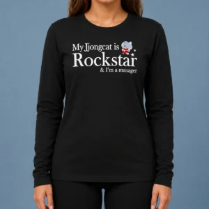 Hot Nice My Jjongcat Is Rockstar And I'M A Manager Long Sleeve Shirt