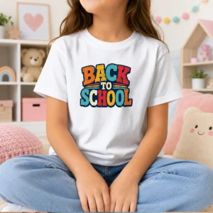 Awesome Colorful Back To School Apple Book Pencil Kids T-Shirt