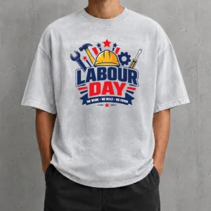 Funny Original Labour Day We Work Build Proud Multi Tool Badge Shirt - Image 8