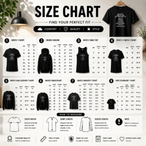 Size chart for Official Big Scary Radical Left Agenda Equality Education Healthcare Voting Rights with measurements in inches and cm to help choose the right fit