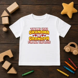 Original Thank You Grandparents Day Heartfelt Message Kids T-Shirt