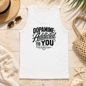 Premium Hot Dopamine Addicted To You Line Art Romance Tank Top