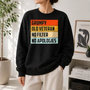 Official Grumpy Old Veteran No Filter No Apologies Retro Sweater