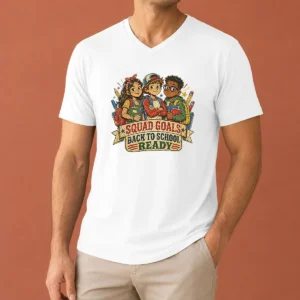 Awesome Good Back To School Squad Goals Retro Distressed V-Neck Shirt