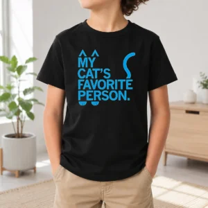Premium Original My Cat'S Favorite Person Cat Lover Pet Owner Kids T-Shirt