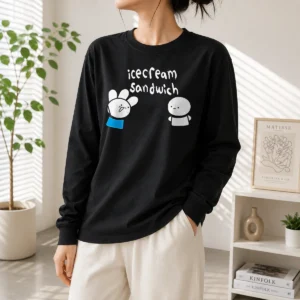 Premium Icecream Sandwich Characters Youtube Animation Long Sleeve Shirt