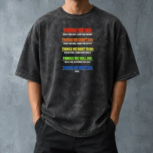 Original Things We Did Music Lyric Mashup Quote Song Lyrics Washed T-Shirt