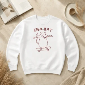 Awesome Ciga Rat Smoking Mouse On Skateboard Rat Sweater