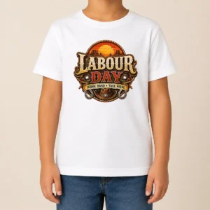 Nice Hot Western Labour Day Work Hard Take Pride Cowboy Kids T-Shirt