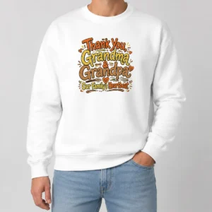 Official Funny Grandparents Day Thank You Heartbeat Doodle Sweater
