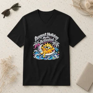Good Official August Holiday Y2K For Summer Vibes V-Neck Shirt