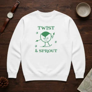 Pretty Twist And Sprout Dancing Vegetable Character Sweater