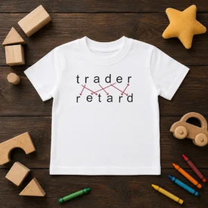 Good Trader Retard Wordplay Stock Market Trading Kids T Shirt in vibrant colors, short-sleeve cotton tee for children