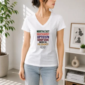 Official Original Northeast Southwest Uptown Soufside Moco PG County V-Neck Shirt