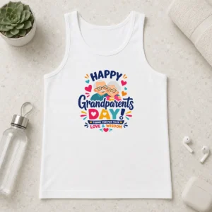 Hot Funny Happy Grandparents Day Love Wisdom Hearts Illustration Tank Top