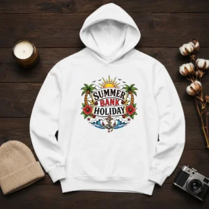 Official Traditional Tattoo Summer Bank Holiday Anchor Hibiscus Hoodie