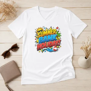 Nice Premium Pop Art Comic Summer Bank Holiday Beach Ball Wave V-Neck Shirt